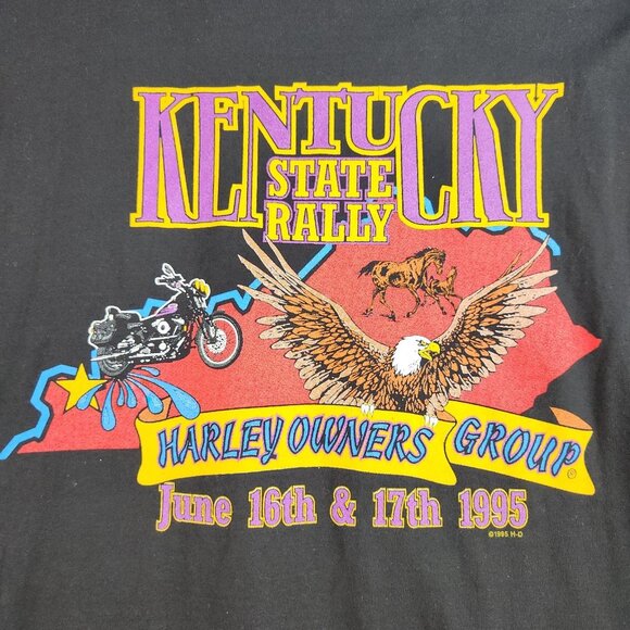 Vintage Harley Davidson Shirt Extra Large 90s KY State Rally Single Stitch 1995 - Picture 4 of 15